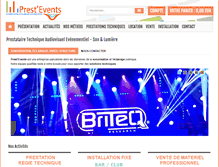 Tablet Screenshot of prestevents.com